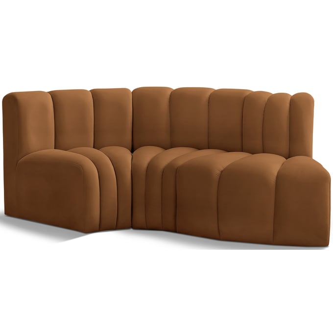 Meridian Furniture Arc Saddle Velvet 3pc Sofa MRD-103SADDLE-S3D