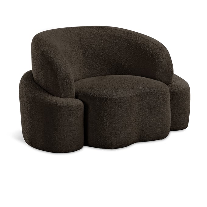 Meridian Furniture Principessa Brown Boucle Fabric Chair MRD-108BROWN-C