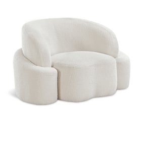 Meridian Furniture Principessa Cream Boucle Fabric Chair