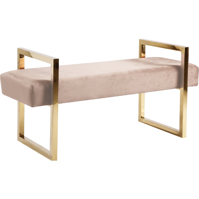 Meridian Furniture Olivia Pink Velvet Bench MRD-111PINK