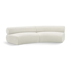 Meridian Furniture Bale Cream Chenille 2pc Modular Sofa