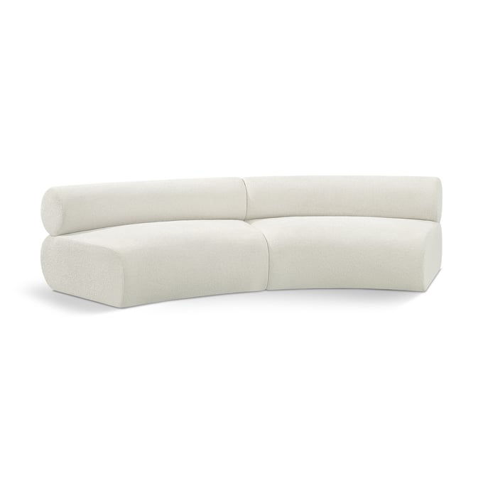 Meridian Furniture Bale Cream Chenille 2pc Modular Sofa MRD-114CREAM-S2A