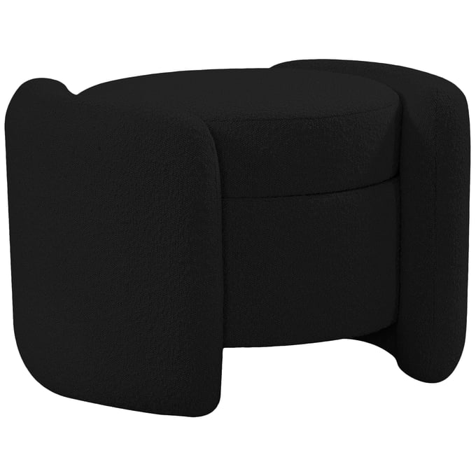 Meridian Furniture Horizon Black Boucle Fabric Ottoman MRD-115BLACK