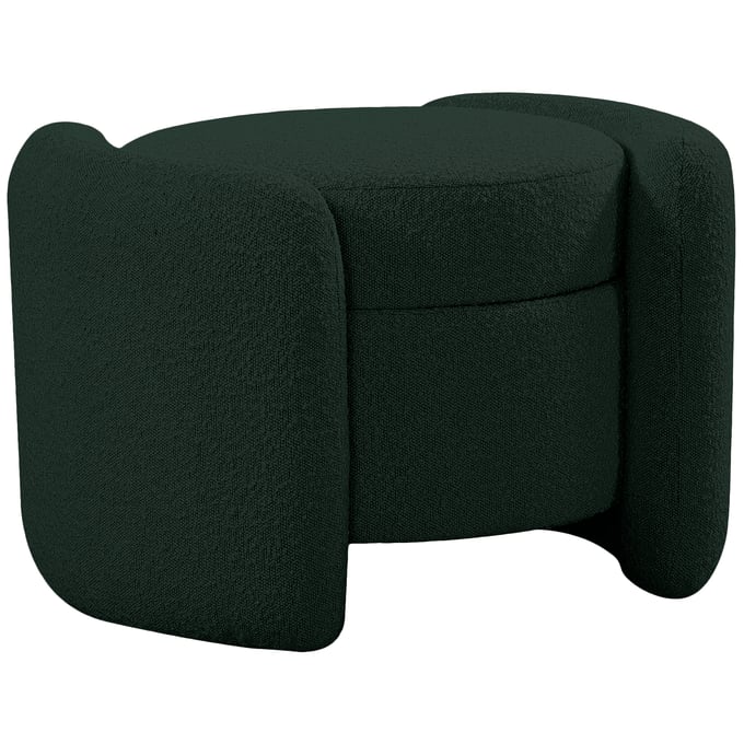 Meridian Furniture Horizon Green Boucle Fabric Ottoman MRD-115GREEN