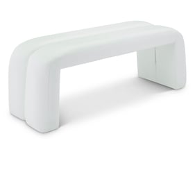 Meridian Furniture Arc White Vegan Leather Bench