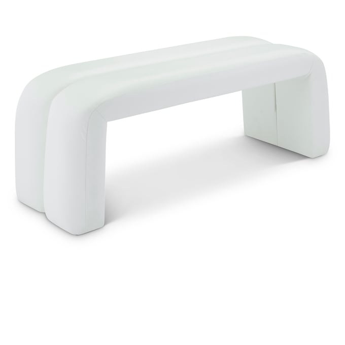 Meridian Furniture Arc White Vegan Leather Bench MRD-116WHITE