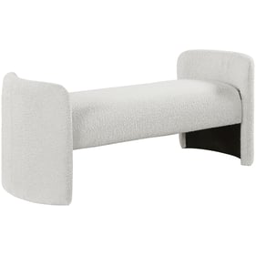 Meridian Furniture Peyton Cream Boucle Fabric Bench