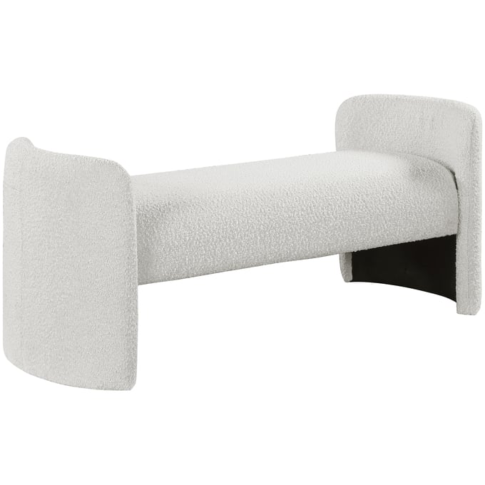 Meridian Furniture Peyton Cream Boucle Fabric Bench MRD-117CREAM