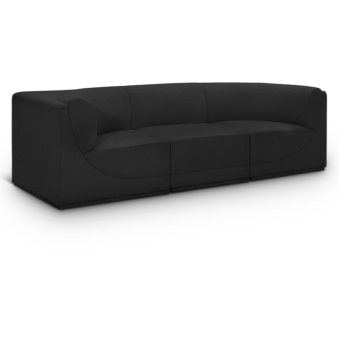 Meridian Furniture Ollie Black 3pc Modular Arm Sofa MRD-118BLACK-S98