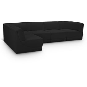 Meridian Furniture Ollie Black Boucle Fabric 5pc Modular Sectional