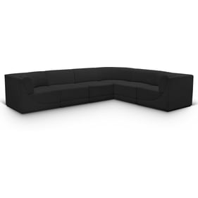 Meridian Furniture Ollie Black Boucle 6pc Modular Arm Sectional