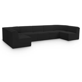 Meridian Furniture Ollie Black Boucle 7pc Modular Armless Sectional