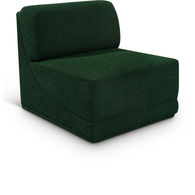 Meridian Furniture Ollie Green Boucle Fabric Armless Chair MRD-118GREEN-ARMLESS