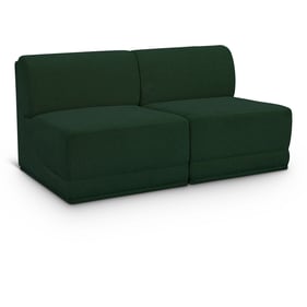 Meridian Furniture Ollie Green 2pc Modular Armless Sofa