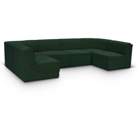 Meridian Furniture Ollie Green 6pc Modular Armless Sectional