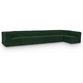 Meridian Furniture Ollie Green Boucle Fabric 7pc Modular Sectional