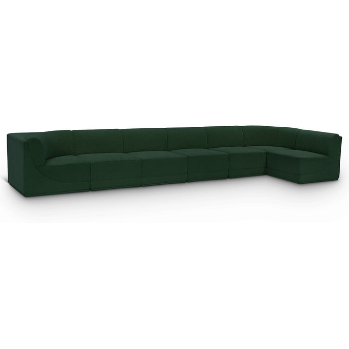 Meridian Furniture Ollie Green Boucle Fabric 7pc Modular Sectional MRD-118GREEN-SEC7B