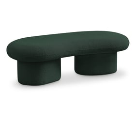 Meridian Furniture Luka Green Boucle Fabric Bench