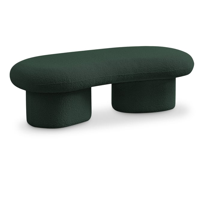 Meridian Furniture Luka Green Boucle Fabric Bench MRD-120GREEN