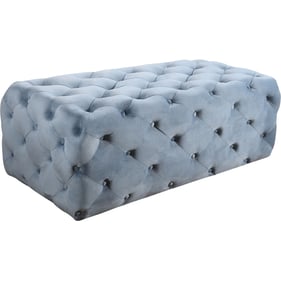 Meridian Furniture Casey Sky Blue Velvet Ottoman