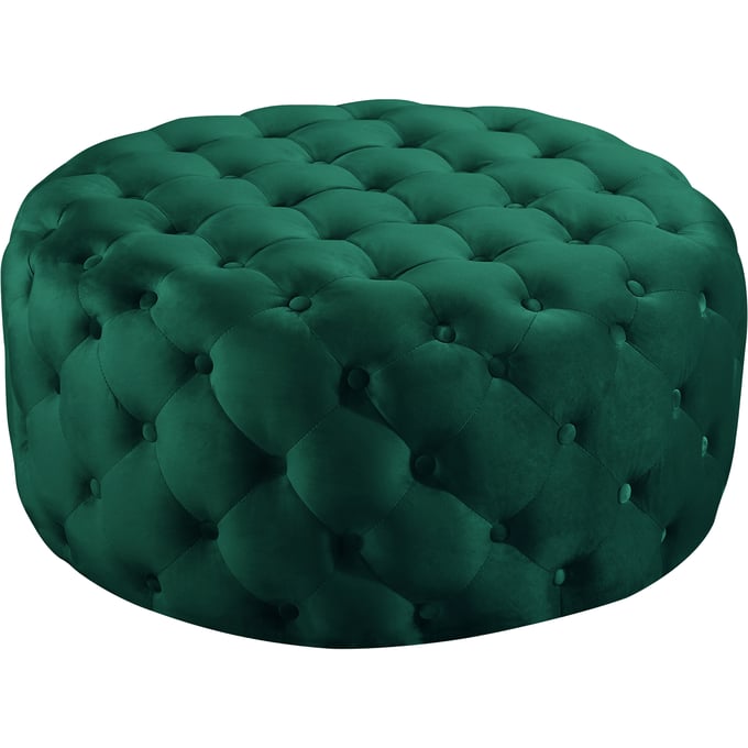 Design Edge Inverell  Green Velvet Ottoman DE-22609214