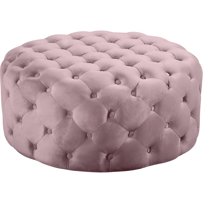 Meridian Furniture Addison Pink Velvet Ottoman MRD-122PINK