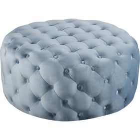 Design Edge Inverell  Sky Blue Velvet Ottoman