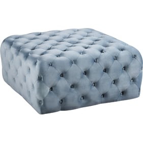 Meridian Furniture Ariel Sky Blue Velvet Ottoman