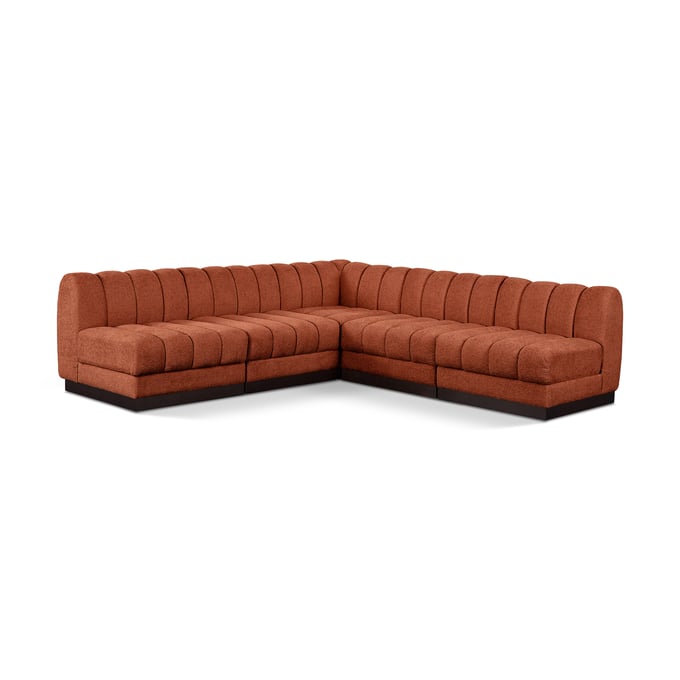 Meridian Furniture Quinn Cognac Chenille 5pc Modular Armless Sectional MRD-124COGNAC-SEC5B