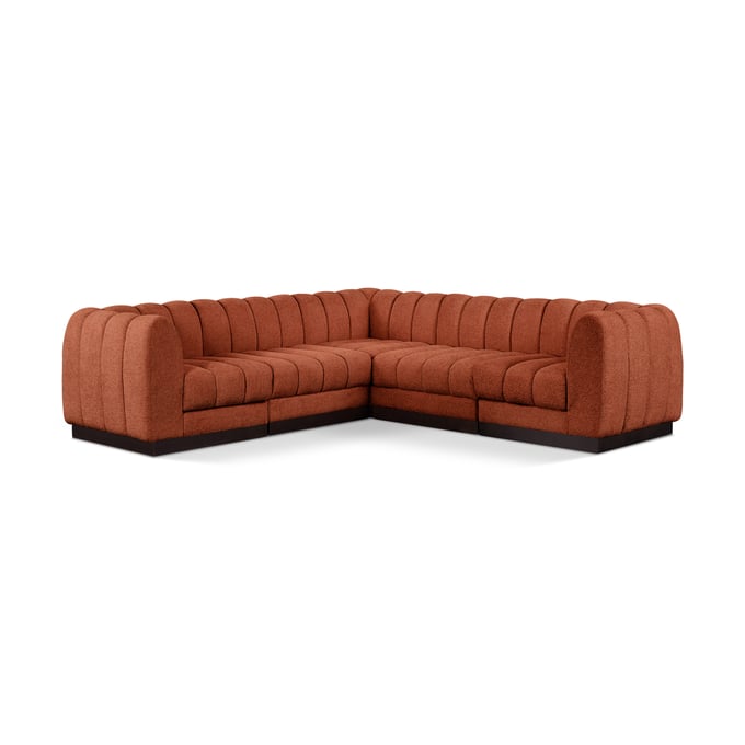 Meridian Furniture Quinn Cognac Chenille 5pc Modular Arm Sectional MRD-124COGNAC-SEC5C