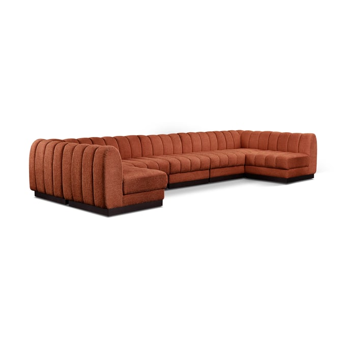 Meridian Furniture Quinn Cognac Chenille 7pc Modular Sectional MRD-124COGNAC-SEC7A