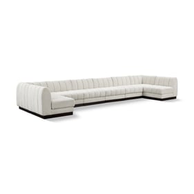 Meridian Furniture Quinn Cream Chenille 8pc Modular Sectional