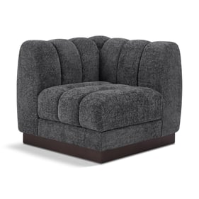 Meridian Furniture Quinn Grey Chenille Fabric Corner Chair