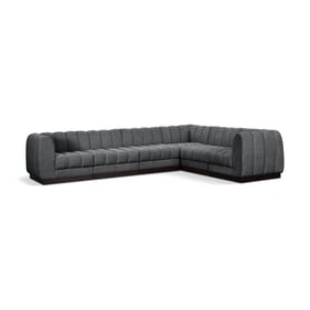 Meridian Furniture Quinn Grey Chenille 6pc Modular Arm Sectional