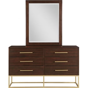 Meridian Furniture Maxine Brown Gold Dresser And Mirror