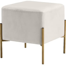 Meridian Furniture Isla Cream Velvet Ottoman