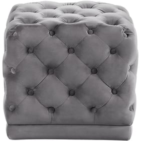 Meridian Furniture Stella Grey Velvet Ottoman