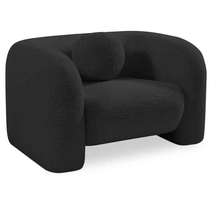 Meridian Furniture Emory Black Boucle Fabric Chair MRD-139BLACK-C