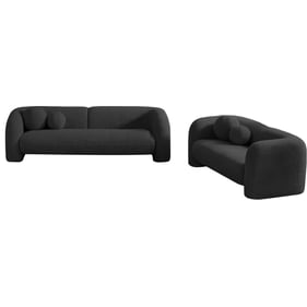 Meridian Furniture Emory Black Boucle Fabric 2pc Living Room Set