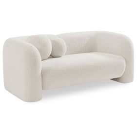 Meridian Furniture Emory Cream Boucle Fabric Loveseat