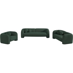 Meridian Furniture Emory Green Boucle Fabric 3pc Living Room Set