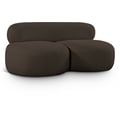 Venti Brown Boucle Fabric Loveseat