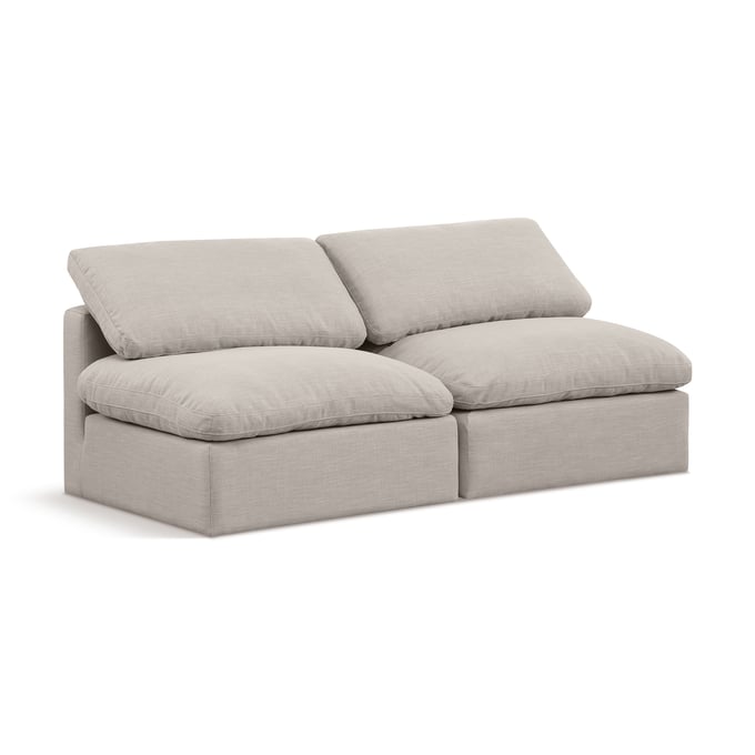 Meridian Furniture Indulge Beige Linen 2pc Armless Sofa MRD-141BEIGE-S2