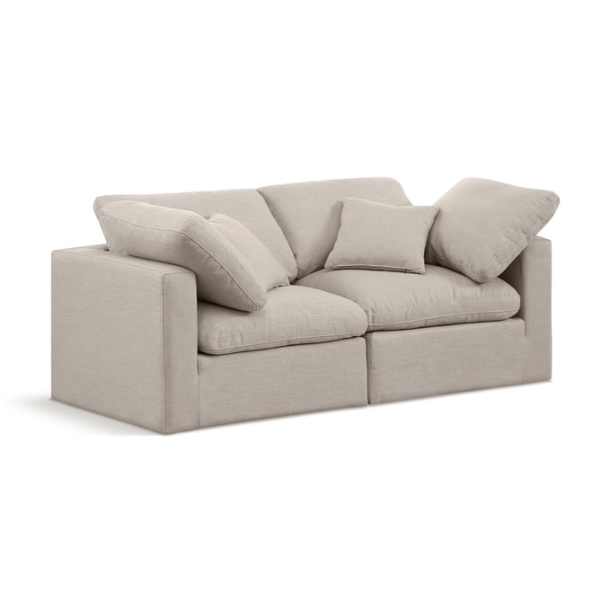 Meridian Furniture Indulge Beige Linen 2pc Modular Sofa MRD-141BEIGE-S70