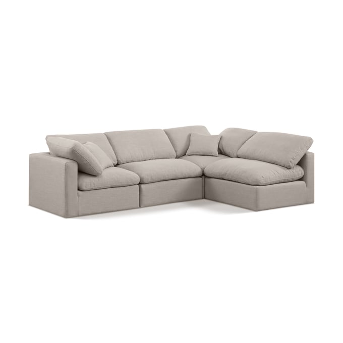 Meridian Furniture Indulge Beige Linen 4pc Modular Sectional MRD-141BEIGE-SEC4B