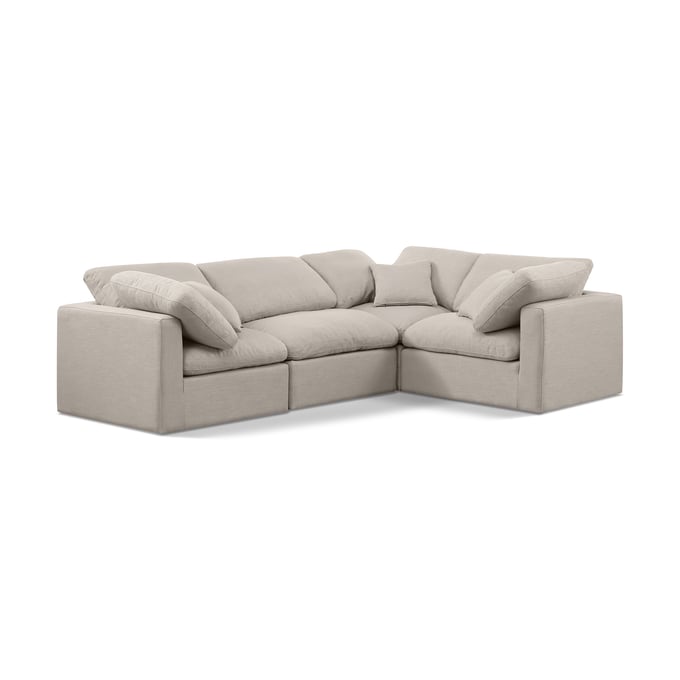 Meridian Furniture Indulge Beige Linen 4pc Sofa Sectional MRD-141BEIGE-SEC4C