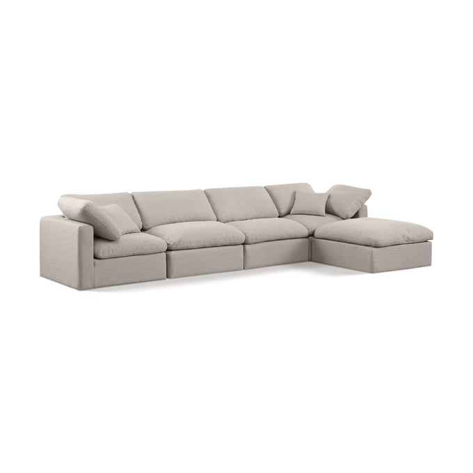 Meridian Furniture Indulge Beige Linen 5pc Modular Sectional MRD-141BEIGE-SEC5A