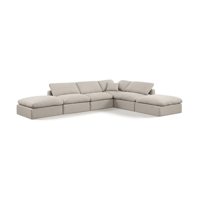 Meridian Furniture Indulge Beige Linen Modular 6pc Sectional MRD-141BEIGE-SEC6E