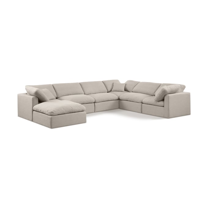 Meridian Furniture Indulge Beige Linen 7pc Modular Sectional MRD-141BEIGE-SEC7A