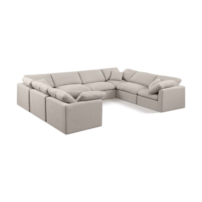 Meridian Furniture Indulge Beige Linen 8pc Modular Sectional MRD-141BEIGE-SEC8A